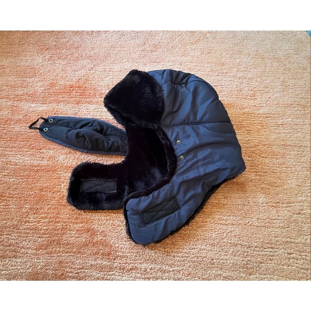 Lethmik Faux Fur Trapper Hat Mask Waterproof Winter Blue Black OS